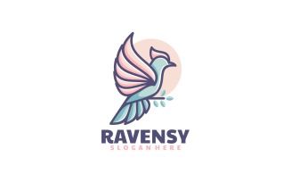 Raven Simple Mascot Logo Template