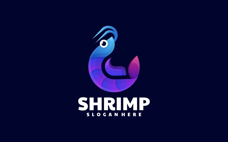 Shrimp Gradient Logo Style 3 Logo Template