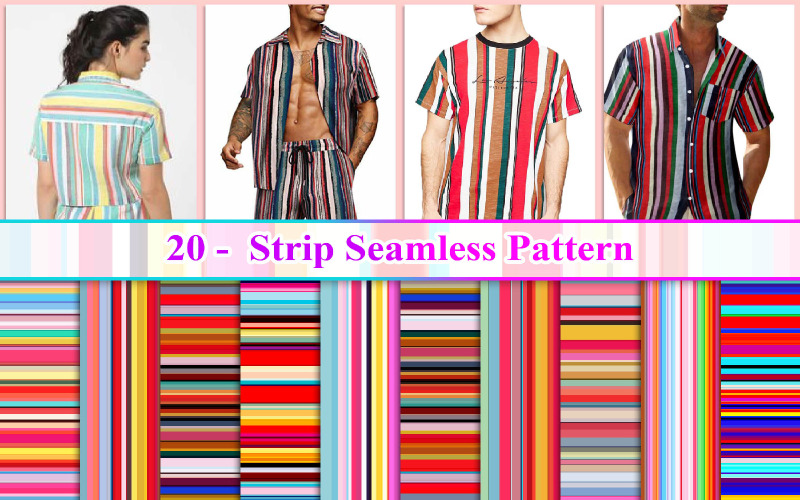 Strip Seamless Pattern, Colorful Strip Seamless Pattern Background