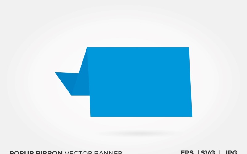Blue Color Popup Ribbon Vector Banner Vector Graphic