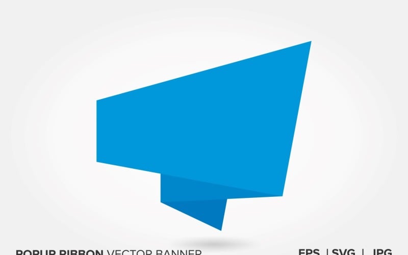 Blue Color Popup Ribbon Vector Banner. Vector Graphic
