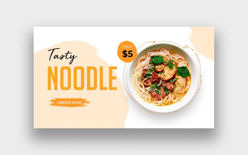 Delicious Food Noodle YouTube Thumbnail Template Social Media