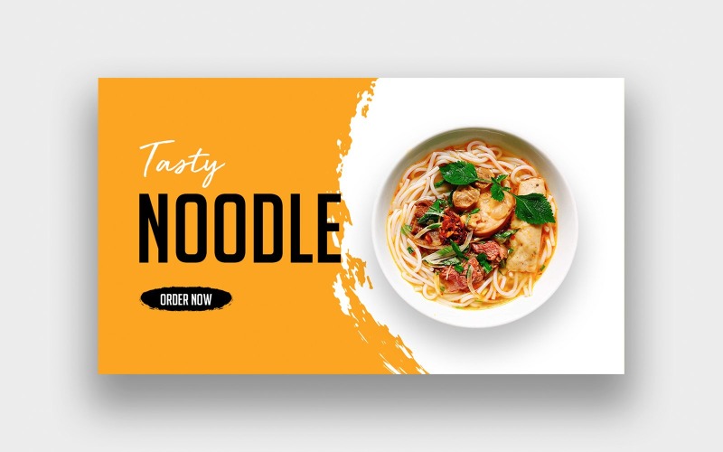 Delicious Noodle Food YouTube Thumbnail Template Social Media