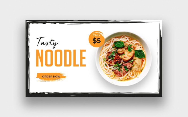 Food Noodle YouTube Thumbnail Template Social Media