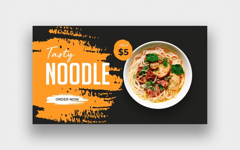 Food Noodle YouTube Thumbnail Social Media
