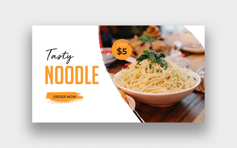 Food Noodles YouTube Thumbnail Template Social Media