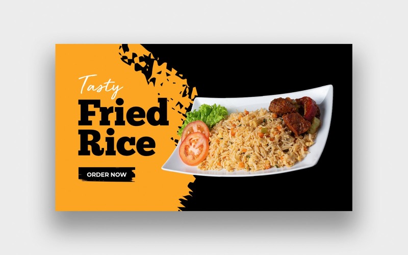 Fried Rice Food YouTube Thumbnail Design Social Media