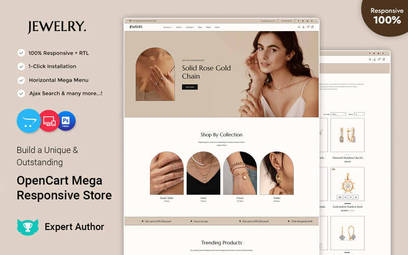 Jewelry - Jewelery And Accessories Multipurpose Opencart Store OpenCart Template