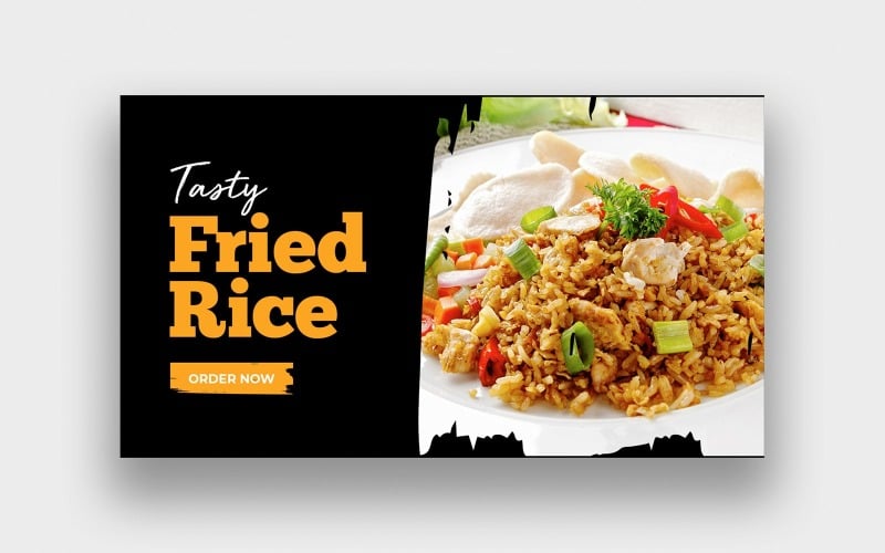 Tasty Food Fried Rice YouTube Thumbnail Template Social Media