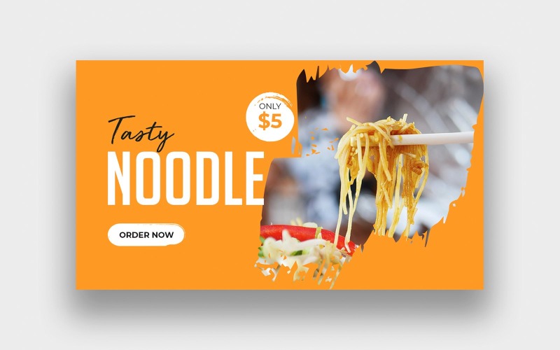 Tasty Food Noodles YouTube Thumbnail Template Social Media