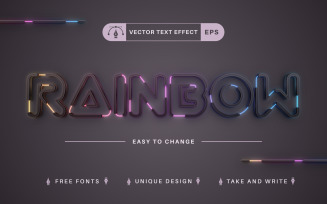 Unicorn Garland - Editable Text Effect, Font Style