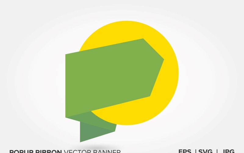 Yellow And Light Color Popup Ribbon Vector Banner Vector Graphic