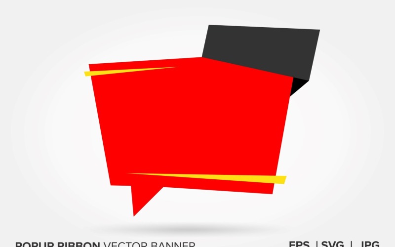 Blue And Red Color Popup Ribbon Vector Banner Vector Graphic