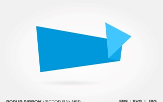 Blue Color Ribbon Vector Banner