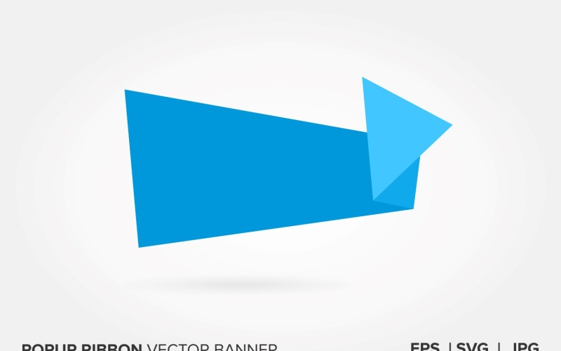 Blue Color Ribbon Vector Banner Vector Graphic
