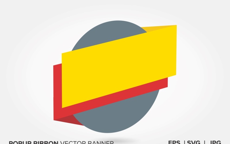 Color Popup Ribbon Vector Banner Vector Graphic