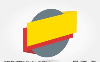 Color Popup Ribbon Vector Banner