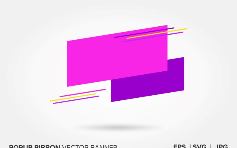 Magenta And Purple Color Popup Ribbon Vector Banner Vector Graphic