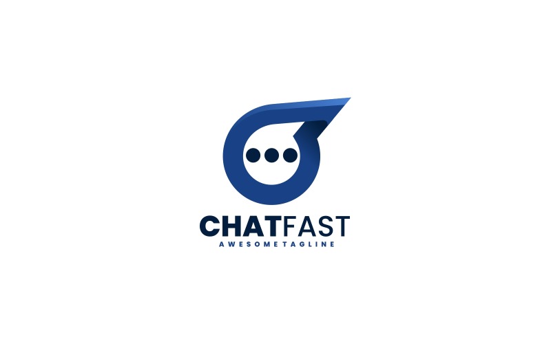 Chat Fast Gradient Logo Style Logo Template