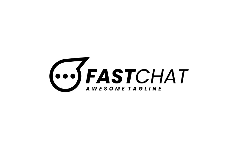 Fast Chat Line Art Logo Style Logo Template