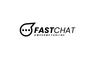 Fast Chat Line Art Logo Style