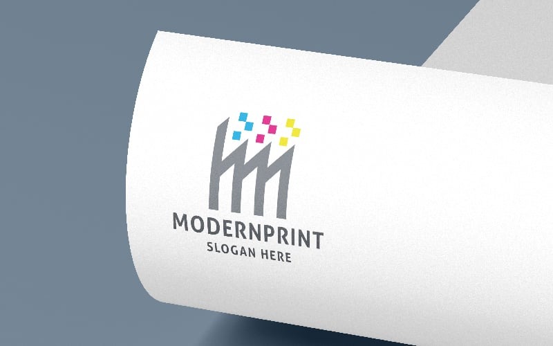 Modern Print Letter M Logo Logo Template