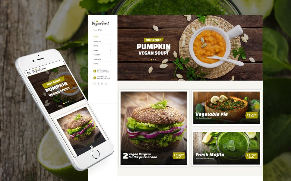 Best Premium Responsive Cafe And Restaurant Website Template 62171 ...