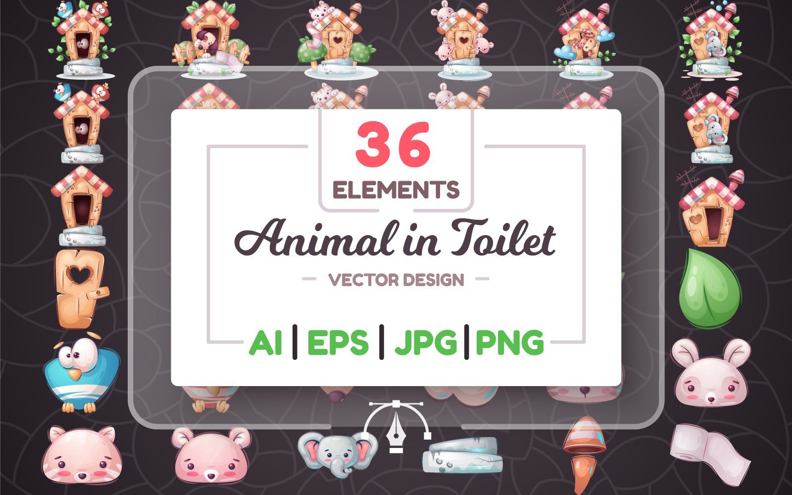 Kit Graphique #300108 Toilette Oiseau Web Design - Logo template Preview