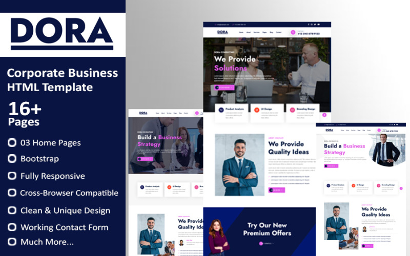 Dora - Corporate Business HTML Template Website Template