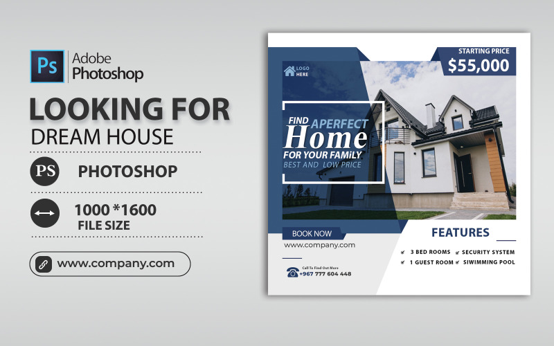 REAL ESTATE COMPANY FLYER TEMPLATE FOR SOCIAL MEDIA Corporate Identity