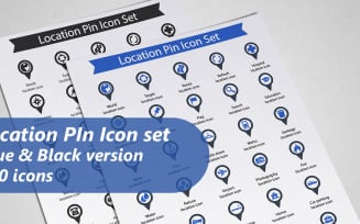 Location Pin glyph icon Set Template
