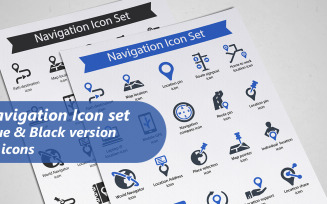 Navigation Glyph icon Set Template
