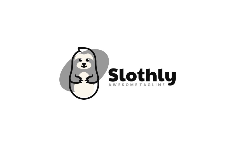 Sloth Simple Mascot Logo 2 Logo Template