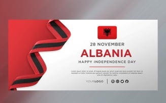 Albania National Independence Day Celebration Banner, National Anniversary