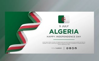 Algeria National Independence Day Celebration Banner, National Anniversary