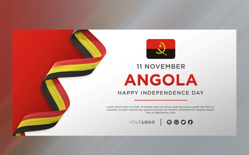 Angola National Independence Day Celebration Banner, National Anniversary Corporate Identity
