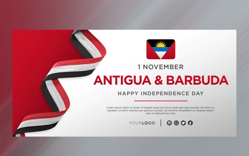 Antigua and Barbuda National Independence Day Celebration Banner, National Anniversary Corporate Identity
