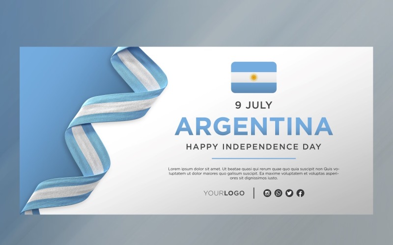 Argentina National Independence Day Celebration Banner, National Anniversary Corporate Identity