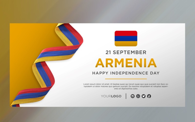 Armenia National Independence Day Celebration Banner, National Anniversary Corporate Identity