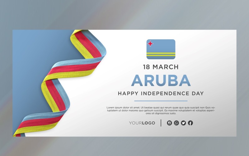 Aruba National Independence Day Celebration Banner, National Anniversary Corporate Identity