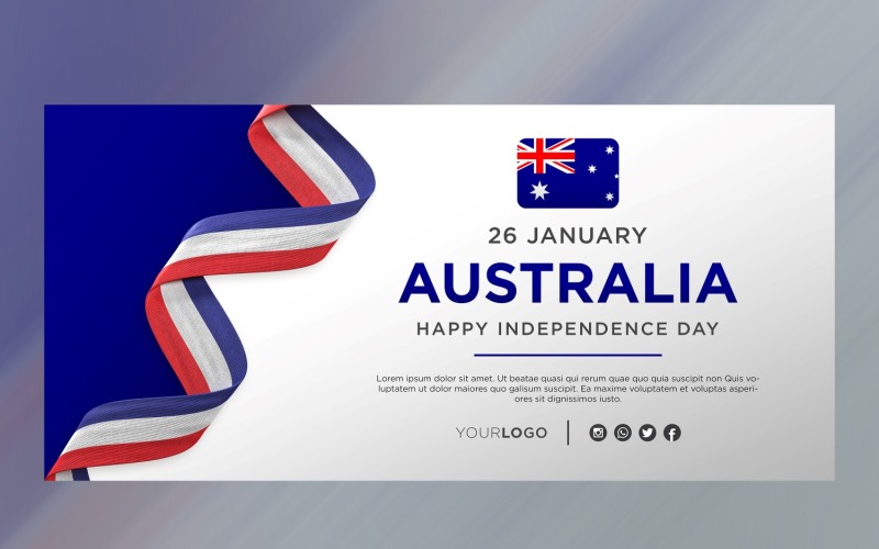 Australia National Independence Day Celebration Banner, National Anniversary Corporate Identity