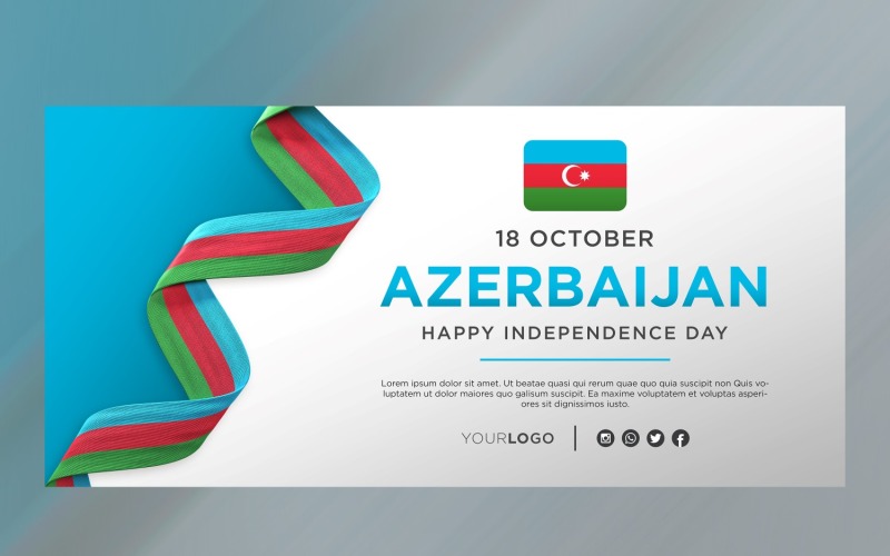Azerbaijan National Independence Day Celebration Banner, National Anniversary Corporate Identity