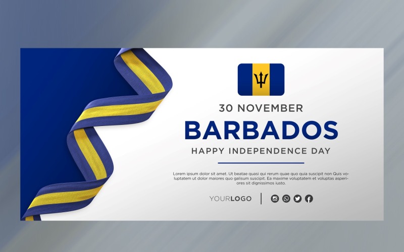 Barbados National Independence Day Celebration Banner, National Anniversary Corporate Identity