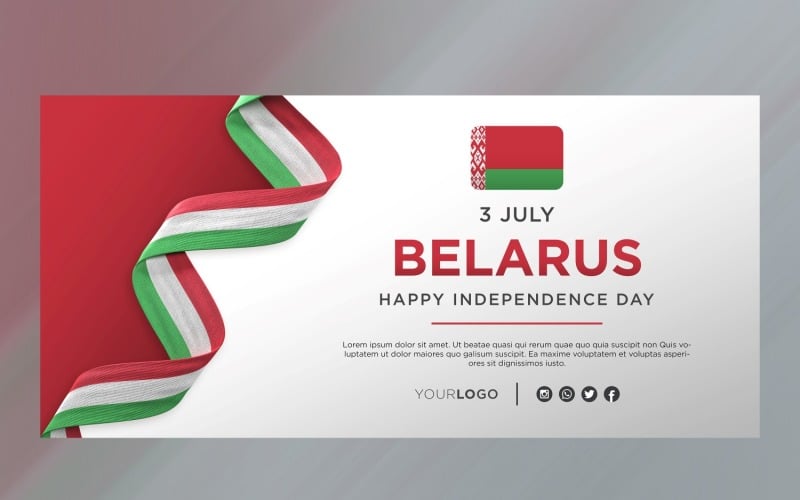 Belarus National Independence Day Celebration Banner, National Anniversary Corporate Identity