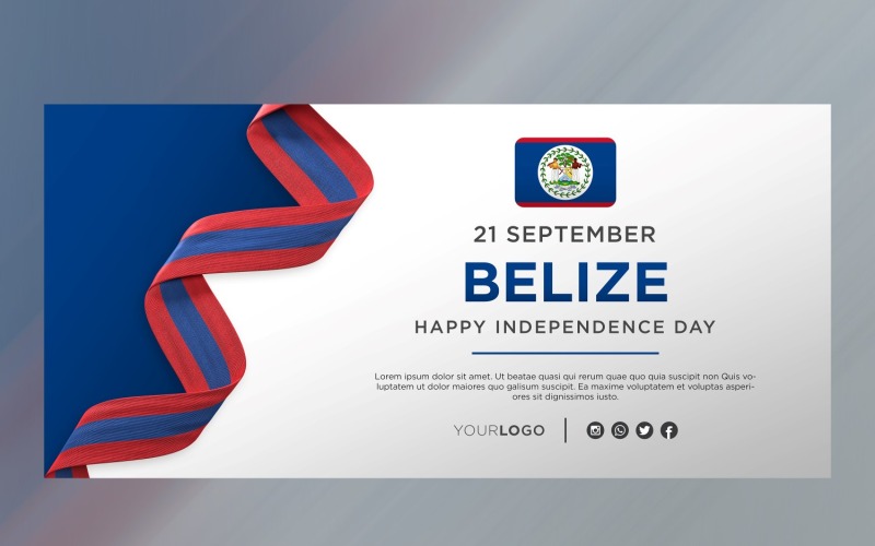Belize National Independence Day Celebration Banner, National Anniversary Corporate Identity