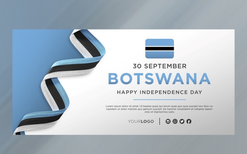 Botswana National Independence Day Celebration Banner, National Anniversary Corporate Identity