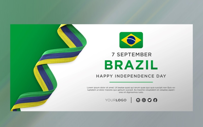Brazil National Independence Day Celebration Banner, National Anniversary Corporate Identity