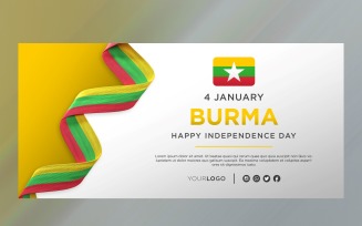 Burma National Independence Day Celebration Banner, National Anniversary
