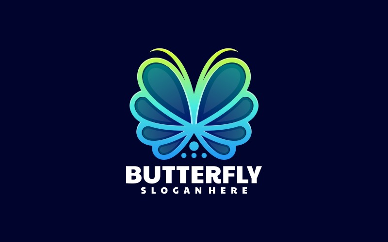 Butterfly Line Art Gradient Logo Vol.3 Logo Template