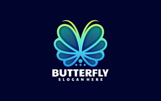 Butterfly Line Art Gradient Logo Vol.3